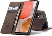 CASEME Samsung Galaxy A72 5G Retro Wallet Case - Koffie