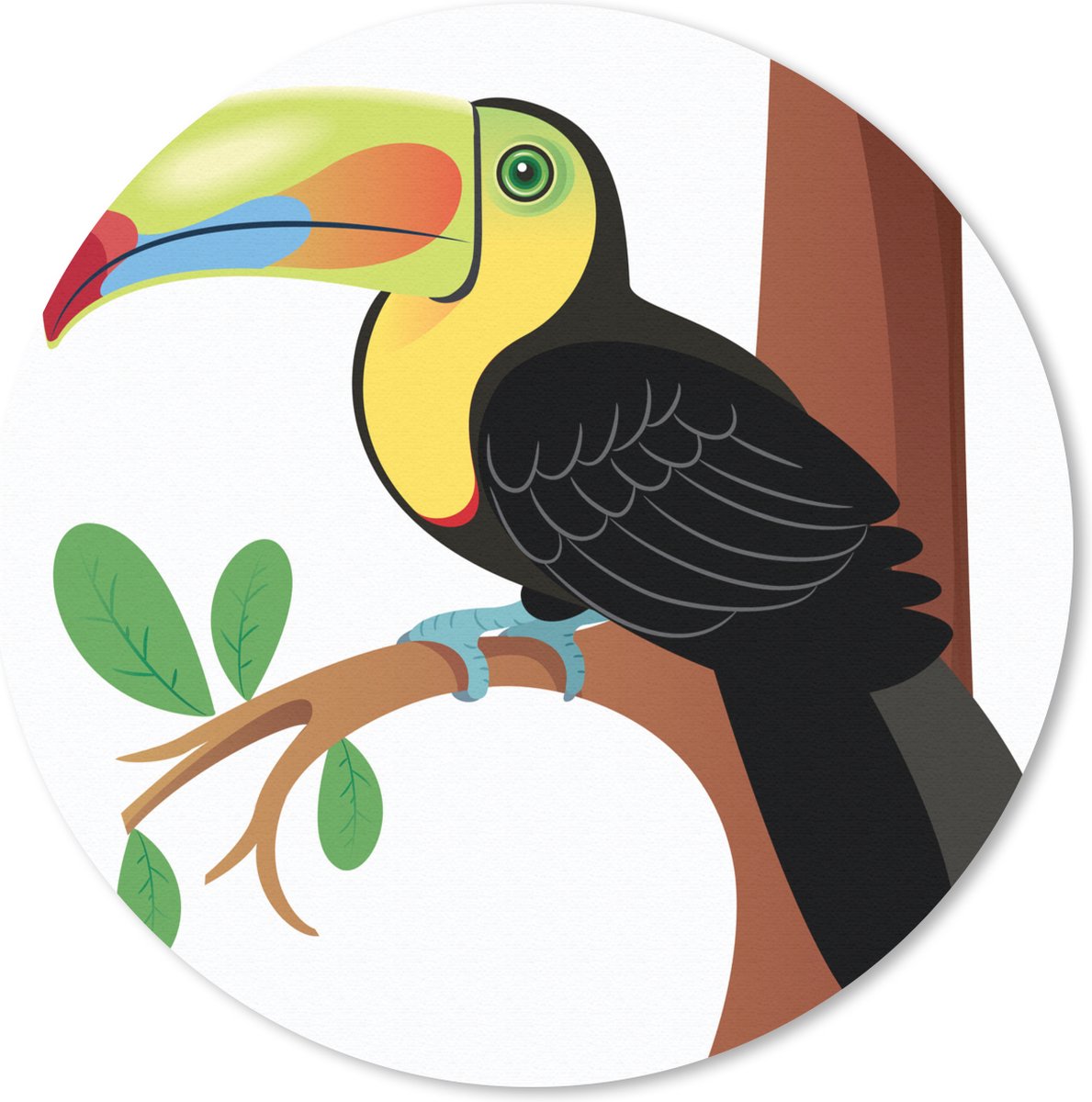 Muismat Toekan illustratie - Een vector illustratie van een kleurrijke toekan Muismat rond - 20x20 cm - Muismat met foto
