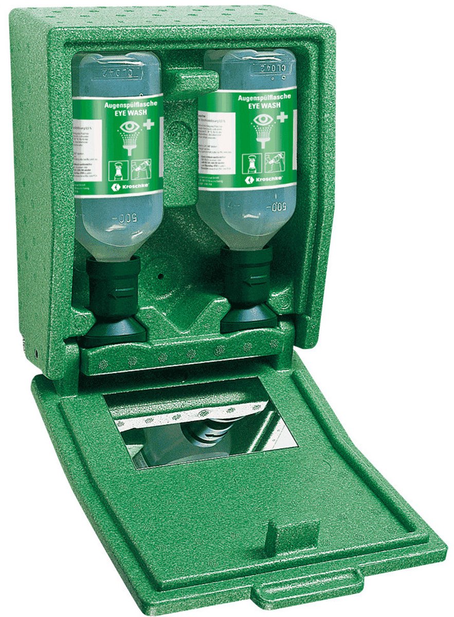 Plum wandbox oogspoelstation met 500 ml oogspoeling Niet verwarmd