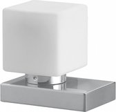 LED Tafellamp - Trinon Tira - E14 Fitting - Dimbaar - Rechthoek - Mat Nikkel - Aluminium