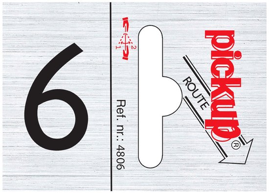 Plaque numéro 6 route alulook 25 x 44 mm