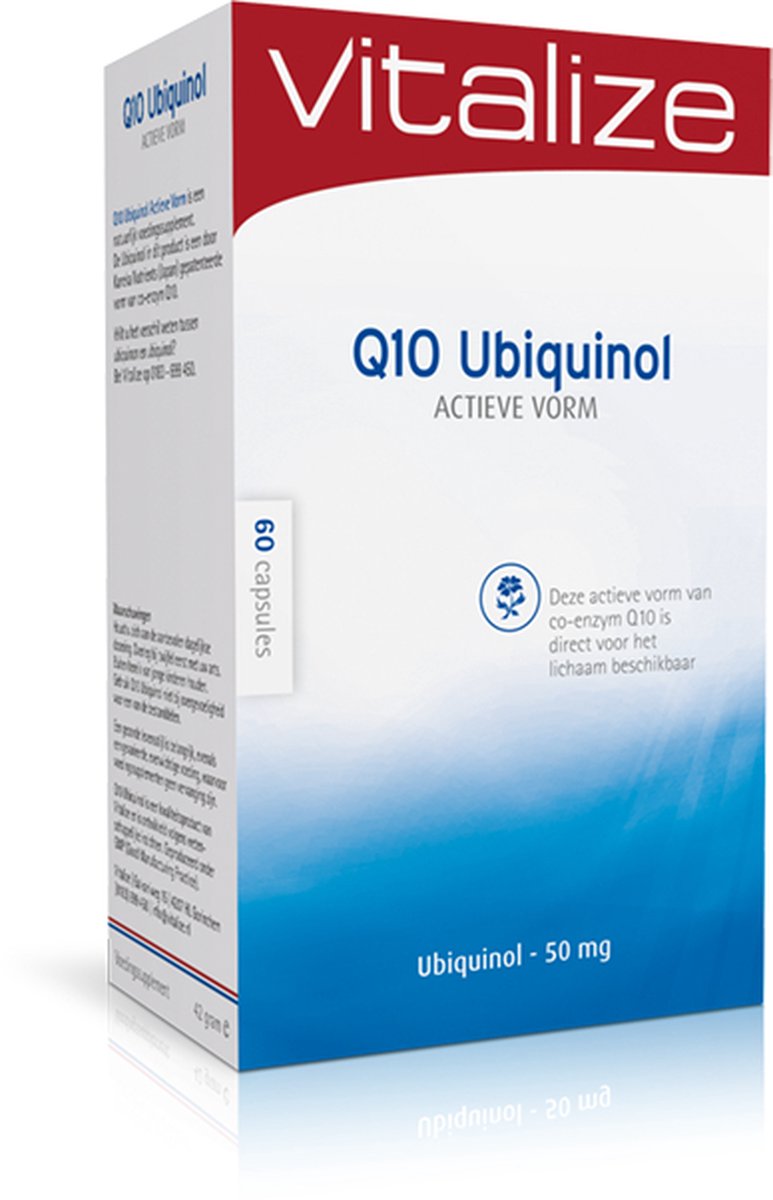 Vitalize Q10 Ubiquinol Actieve Vorm 60 capsules | Omgezette vorm van co-enzym Q10 - Hooggedoseerd voedingssupplement