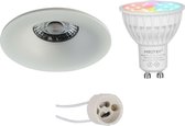 Mi-Light MiBoxer - LED Spot Set GU10 - Smart LED - Wifi LED - Slimme LED - 4W - RGB+CCT - Aanpasbare Kleur - Dimbaar - Luxino Nora Pro - Inbouw Rond - Mat Wit - Ø82mm