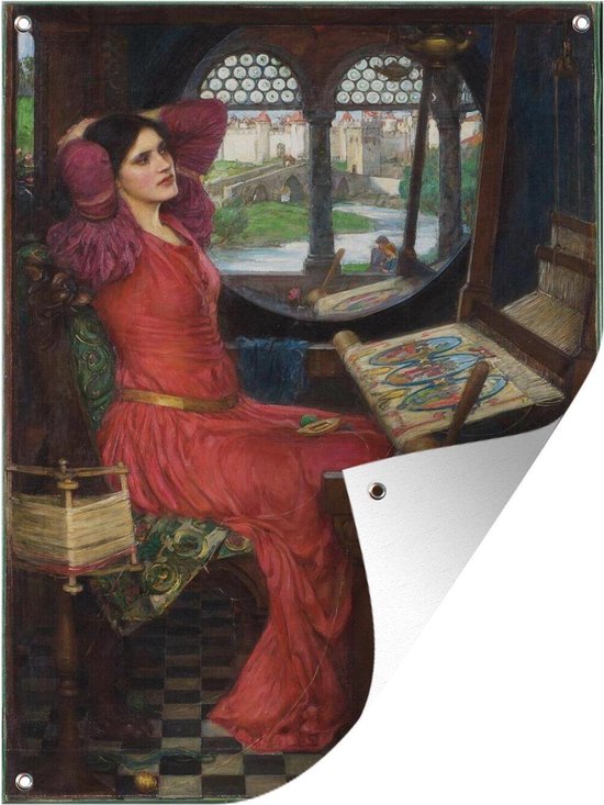 Tuin decoratie I am half sick of shadows, said the Lady of Shalott - schilderij van John William Waterhouse - 30x40 cm - Tuindoek - Buitenposter