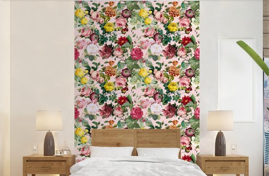 Papier peint - Papiers Papier peint photo Roses - Fleurs - Collage - Jaune - Largeur 170 cm x Hauteur 260 cm