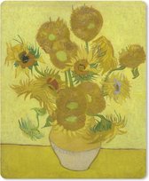 Muismat Vincent van Gogh 2 - Zonnebloemen - Schilderij van Vincent van Gogh muismat rubber - 19x23 cm - Muismat met foto