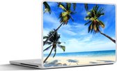Laptop sticker - 10.1 inch - Palmbomen - Strand - Zee - 25x18cm - Laptopstickers - Laptop skin - Cover