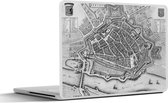 Laptop sticker - 13.3 inch - Stadskaart - Historisch - Zwart Wit - 31x22,5cm - Laptopstickers - Laptop skin - Cover