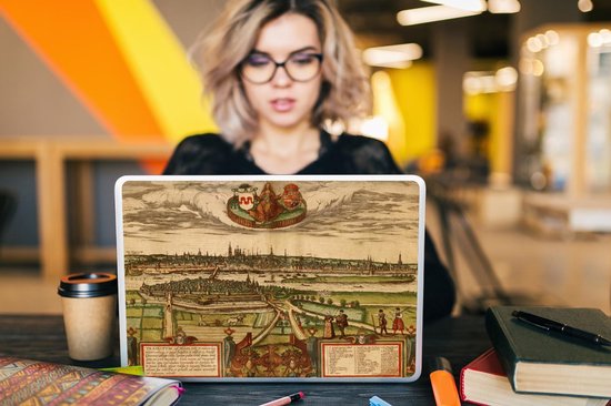 Autocollant pour ordinateur portable - 15,6 pouces - Plan de la ville - Maastricht - Historique - 36x27,5cm - Autocollants pour ordinateur portable - Skin pour ordinateur portable - Housse