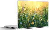 Laptop sticker - 14 inch - Bloemen - Waterverf - Zon - 32x5x23x5cm - Laptopstickers - Laptop skin - Cover