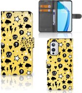 Wallet Book Case met Pasjeshouder OnePlus 9 Hoesje Punk Yellow