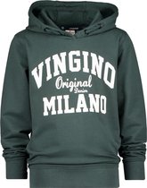 Vingino Logo Hoody Jongens Trui - Steel Green - Maat 152