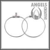Oorringen rond 304 roestvrijstalen hanger. Lengte 25 mm x 23 mm. Per paar = 2 stuks
