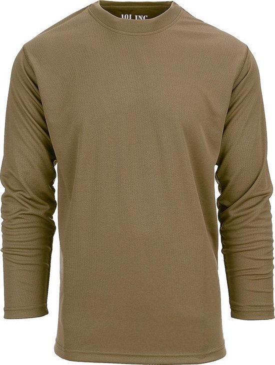 101 INC - Tactical t-shirt Quick Dry long sleeve (kleur: Coyote / maat: XXL)