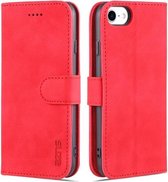 AZNS Skin Feel Calf Texture Horizontal Flip Leather Case met kaartsleuven & houder & portemonnee voor iPhone 6 (rood)