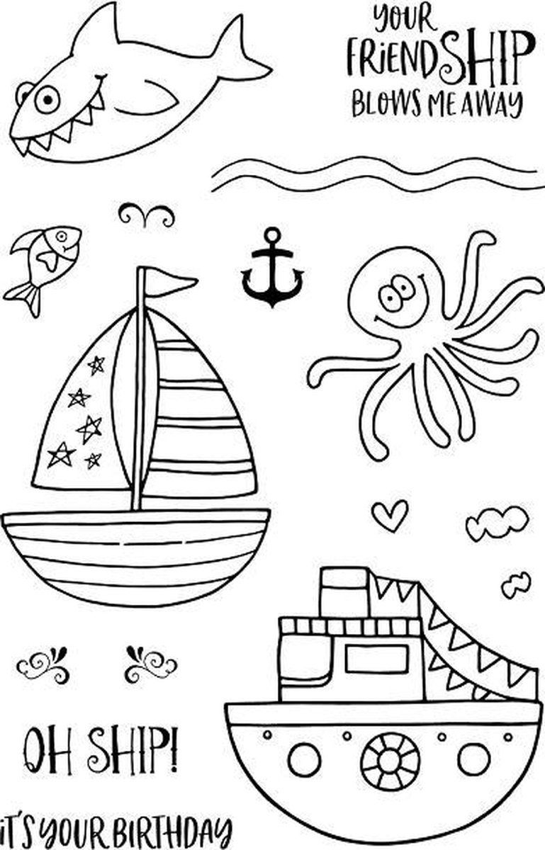 Oh Ship! Clear Stamps (JD046) (DISCONTINUED)