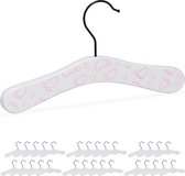 Relaxdays 30x baby kleerhangers - kinder kledinghangers - baby kledinghanger - wit-roze