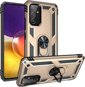 Voor Samsung Galaxy A82 5G Schokbestendige TPU + pc-beschermhoes met 360 graden roterende houder (goud)