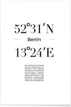 JUNIQE - Poster Berlin Icons -13x18 /Wit & Zwart