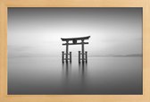 JUNIQE - Poster in houten lijst Torii Study III -30x45 /Grijs & Wit