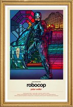 JUNIQE - Poster met houten lijst Robocop popart -13x18 /Kleurrijk