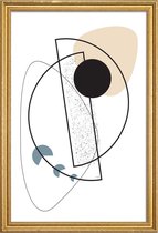 JUNIQE - Poster met houten lijst Geometric Mobile -40x60 /Wit & Zwart