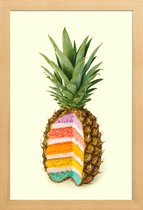 JUNIQE - Poster in houten lijst Pineapple Cake -40x60 /Kleurrijk