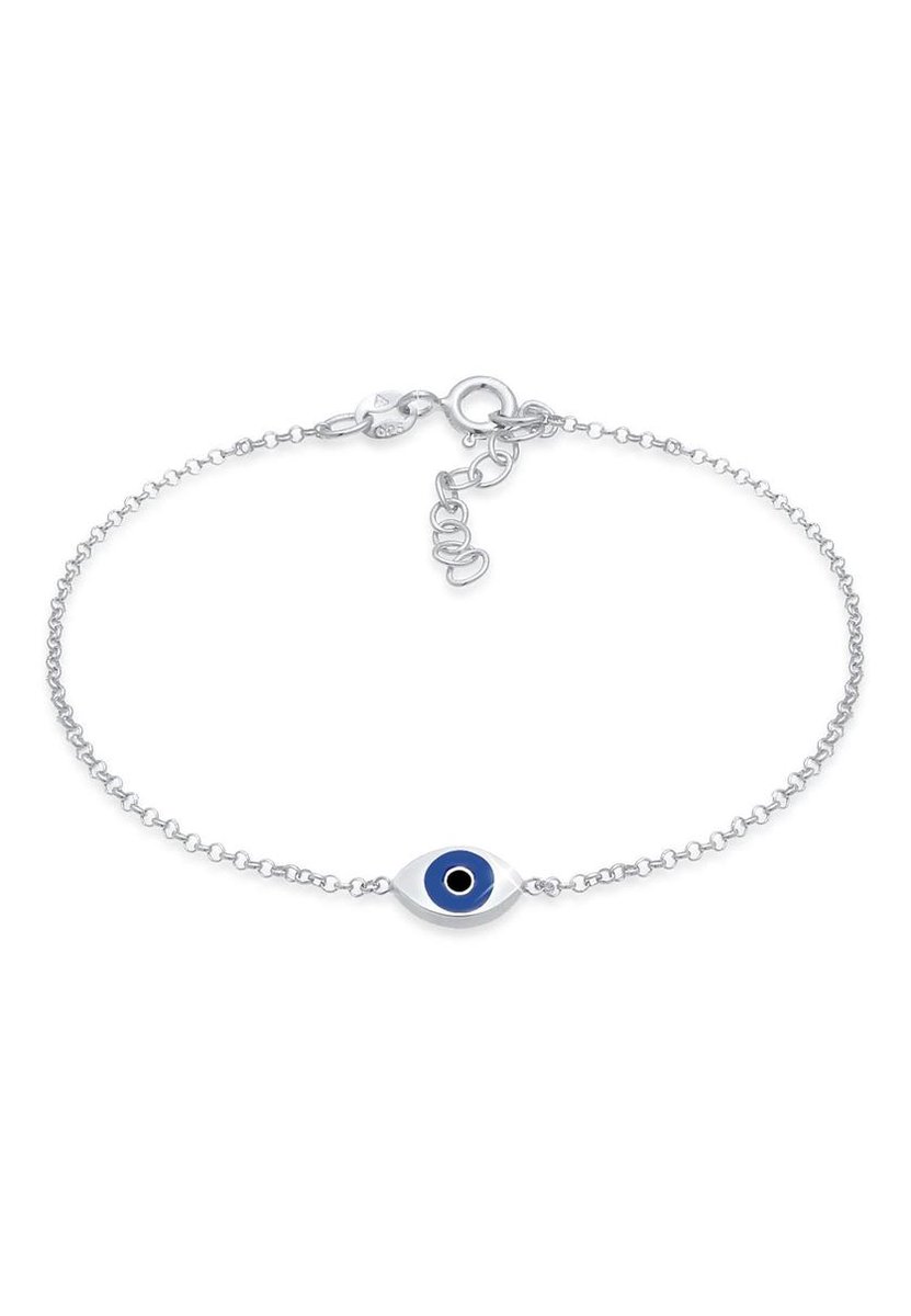 Elli - Armband - Dames Boze Oog Symbool Erfstuk Ketting Trend met Emaille in 925 Sterling Zilver - Dames