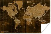 Poster - Klassieke wereldkaart in het bruin - 120x80 cm