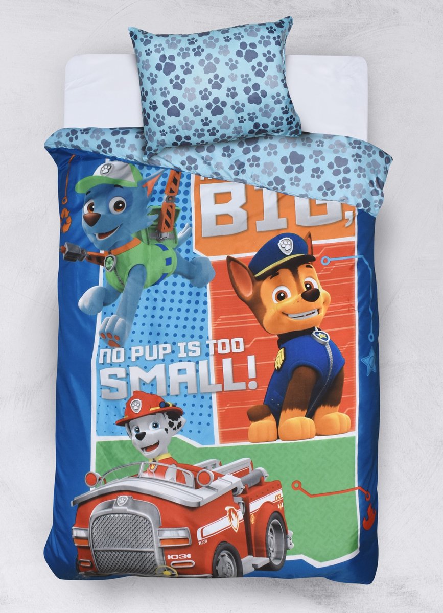 PAW Patrol No job is too Big - Dekbedovertrek - 140x200 - Multi blauw