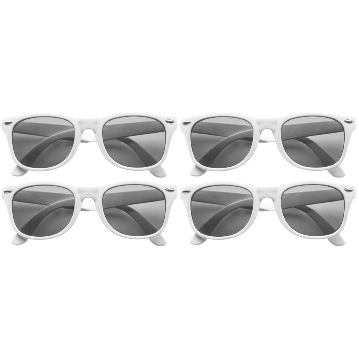 12x stuks zonnebril wit - UV400 bescherming - Zonnebrillen voor dames/heren
