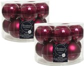 20x stuks kerstballen framboos roze (magnolia) van glas 6 cm - mat/glans - Kerstboomversiering