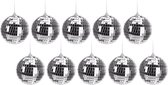 10x Boules disco de Noël argent 10 cm - Boules de Noël boules à facettes / boules à facettes 10 pièces