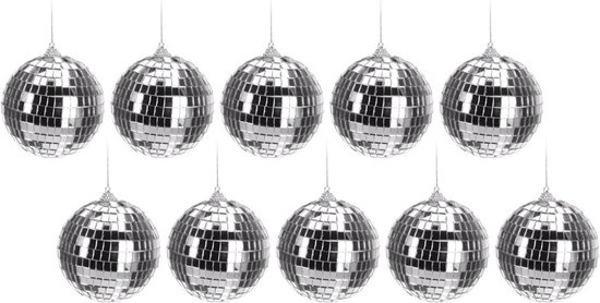 10x Boules disco de Noël argent 10 cm - Boules de Noël boules à facettes /  boules à... | bol.com