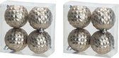 8x Boules de Noël en plastique argent de Luxe 8 cm - Boules de Noël en plastique incassables - Décorations pour sapins de Noël argent