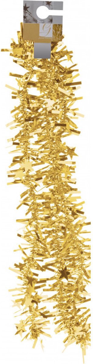 Folieslinger - met sterretjes - goud - kerstboomversiering - 180 cm - Kerstmis
