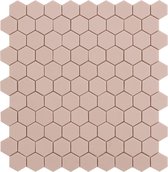 0,87m² - By Goof Mozaiek Hexagon Roze mat - 3,5x3,5 cm