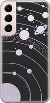 Hoesje geschikt voor Samsung Galaxy S22 - Universe space - Soft Case - TPU - Print - Zwart, Transparant - Mooie Telefoonhoesjes