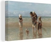 Canvas - Schilderij Oude meesters - Kunst - Kinderen der zee - Jozef Israëls - 60x40 cm - Kamer decoratie - Woonkamer