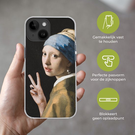 Coque de téléphone compatible avec Apple iPhone 14 - Peinture - Vermeer - Maîtres anciens - Coque de téléphone en Siliconen