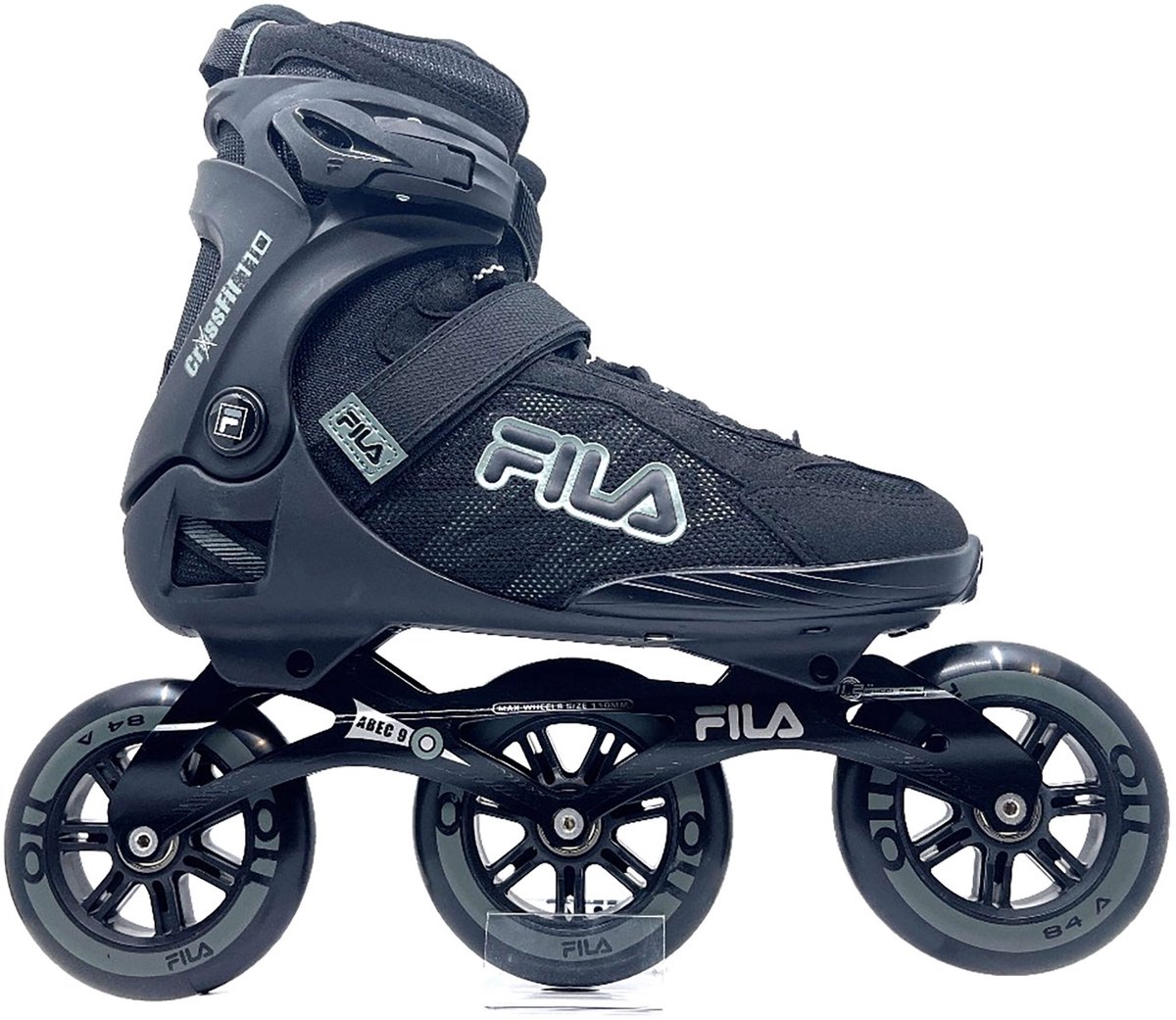 Fila Crossfit 110 tri-skates zwart met soft boots en 110mm wielen