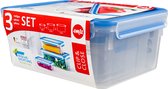 EMSA 508567 boîte hermétique alimentaire Rectangulaire Bleu, Translucide 3 pièce(s)