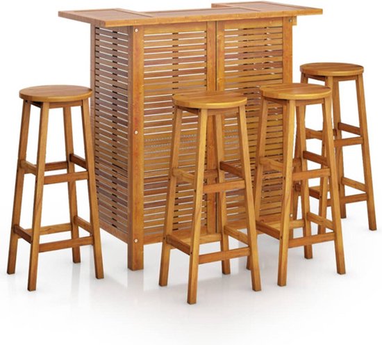 vidaXL Ensemble de bar de jardin 5 pièces Bois d'acacia massif