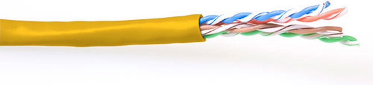 Patchkabel CAT6 UTP soepel rol 100M geel
