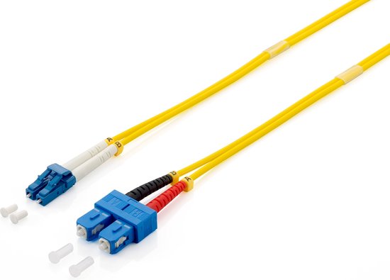 Equip LWL-patchkabel glasvezel kabel (LC->SC 10.00m singlemode Duplex OS2 geel polyester zak)