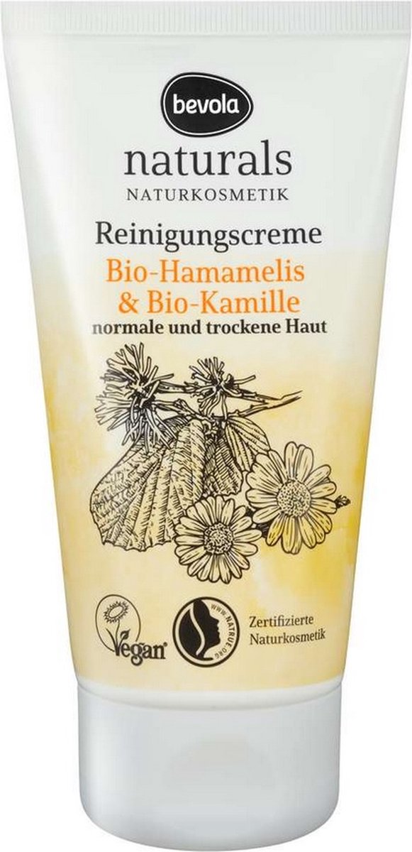 Gezichtsreinigingscrème bio-toverhazelaar en bio-kamille - vegan - 150 ml Bevola Naturals
