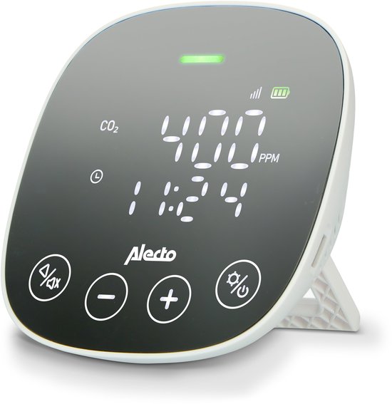 Alecto AQ30 - CO2 Meter met professionele NDIR sensor - Luchtvochtigheidsmeter met alarmsignaal bij slechte Ventilatie