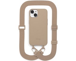 Change 2 in 1 Bio Case Big Belt edition - geschikt voor iPhone 14 Plus - afneembare schouderband - nekkoord - duurzaam - eco vriendelijk - gemaakt van bio-materialen - Taupe