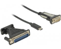 USB-C (m) naar 9-pins SUB-D / 25-pins SUB-D (m) seriële RS232 adapter / FTDI chip - 1,8 meter