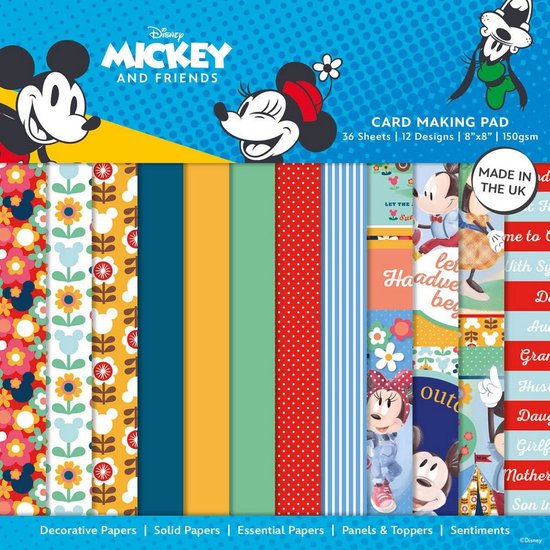 Creative Expressions Card Making Pad Mickey & Minnie Mouse